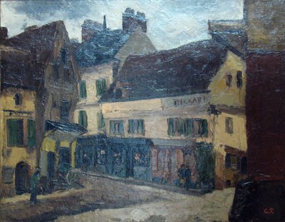 Een Plein in La Roche-Guyon door Camille Jacob Pissarro